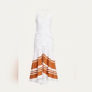 Veronica Beard Fitz White Halter Dress